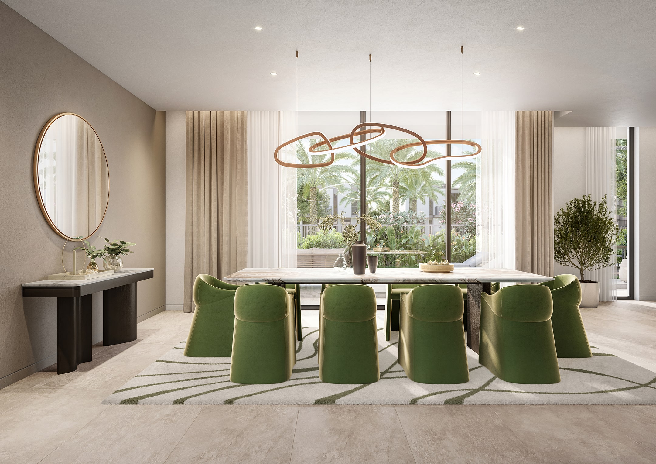 5Bed Villa Living room concept the wilds dubai